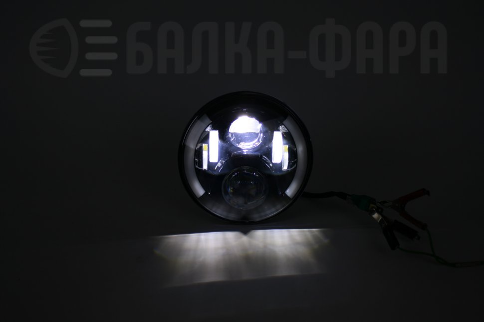 Светодиодная фара 7 дюймов, 40 Ватт, черная, 1 штука в комплекте